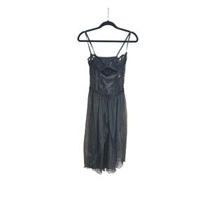 Vintage Coquette Black Lace Slip Dress Fairy Goth Punk Lingerie Canada Sz S